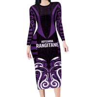 Custom Aotearoa Rangitane Family Matching Long Sleeve Bodycon Dress and Hawaiian Shirt Maori Pattern New Zealand - Polynesian Pride