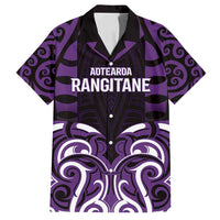 Custom Aotearoa Rangitane Family Matching Off Shoulder Maxi Dress and Hawaiian Shirt Maori Pattern New Zealand - Polynesian Pride