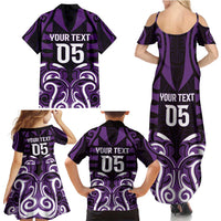 Custom Aotearoa Rangitane Family Matching Summer Maxi Dress and Hawaiian Shirt Maori Pattern New Zealand - Polynesian Pride