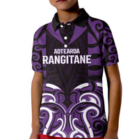 Custom Aotearoa Rangitane Kid Polo Shirt Maori Pattern New Zealand - Polynesian Pride