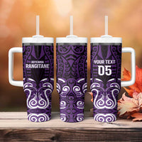 Custom Aotearoa Rangitane Tumbler With Handle Maori Pattern New Zealand - Polynesian Pride