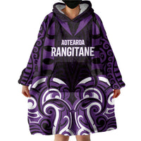 Custom Aotearoa Rangitane Wearable Blanket Hoodie Maori Pattern New Zealand - Polynesian Pride