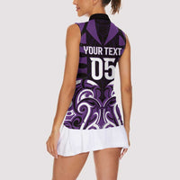 Custom Aotearoa Rangitane Women Sleeveless Polo Shirt Maori Pattern New Zealand - Polynesian Pride