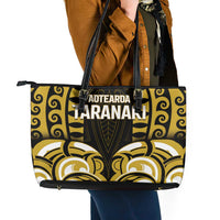 Aotearoa Taranaki Leather Tote Bag Maori Pattern New Zealand - Polynesian Pride