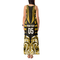 Custom Aotearoa Taranaki Tank Maxi Dress Maori Pattern New Zealand - Polynesian Pride