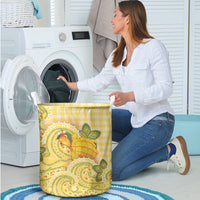 Hawaii Palaka Laundry Basket Cute Ripe Mango Turtle On The Waves