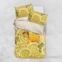Hawaii Palaka Bedding Set Cute Ripe Mango Turtle On The Waves