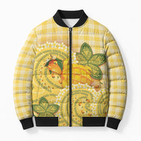 Hawaii Palaka Bomber Puffer Jacket Cute Ripe Mango Turtle On The Waves