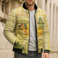 Hawaii Palaka Bomber Puffer Jacket Cute Ripe Mango Turtle On The Waves