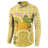 Hawaii Palaka Button Sweatshirt Cute Ripe Mango Turtle On The Waves