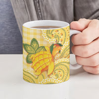 Hawaii Palaka Ceramic Mug Cute Ripe Mango Turtle On The Waves