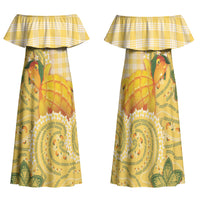 Hawaii Palaka Family Matching Off Shoulder Maxi Dress and Hawaiian Shirt Cute Ripe Mango Turtle On The Waves