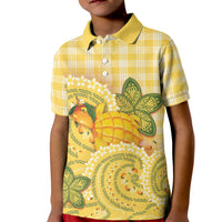 Hawaii Palaka Kid Polo Shirt Cute Ripe Mango Turtle On The Waves