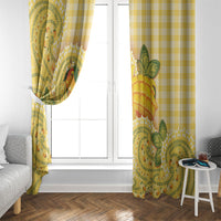 Hawaii Palaka Window Curtain Cute Ripe Mango Turtle On The Waves