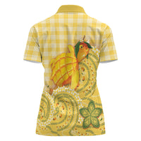 Hawaii Palaka Women Polo Shirt Cute Ripe Mango Turtle On The Waves