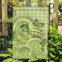 Hawaii Palaka Garden Flag Cute Green Mango Turtle On The Waves