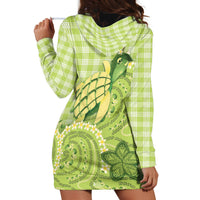 Hawaii Palaka Hoodie Dress Cute Green Mango Turtle On The Waves