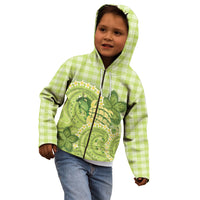 Hawaii Palaka Kid Hoodie Cute Green Mango Turtle On The Waves
