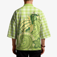 Hawaii Palaka Kimono Cute Green Mango Turtle On The Waves