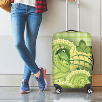 Hawaii Palaka Luggage Cover Cute Green Mango Turtle On The Waves