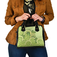 Hawaii Palaka Shoulder Handbag Cute Green Mango Turtle On The Waves