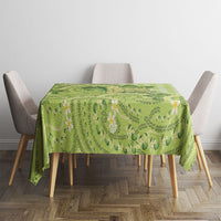 Hawaii Palaka Tablecloth Cute Green Mango Turtle On The Waves