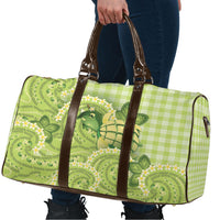 Hawaii Palaka Travel Bag Cute Green Mango Turtle On The Waves