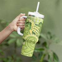 Hawaii Palaka Tumbler With Handle Cute Green Mango Turtle On The Waves