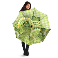 Hawaii Palaka Umbrella Cute Green Mango Turtle On The Waves