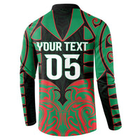 Custom Aotearoa Ngati Hine Button Sweatshirt Maori Pattern New Zealand - Polynesian Pride