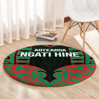 Aotearoa Ngati Hine Round Carpet Maori Pattern New Zealand - Polynesian Pride