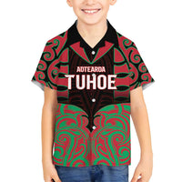 Custom Aotearoa Tuhoe Family Matching Puletasi and Hawaiian Shirt Maori Pattern New Zealand - Polynesian Pride