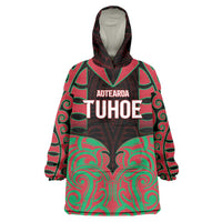 Custom Aotearoa Tuhoe Wearable Blanket Hoodie Maori Pattern New Zealand - Polynesian Pride