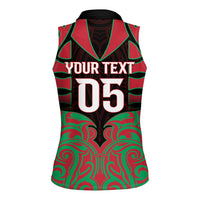 Custom Aotearoa Tuhoe Women Sleeveless Polo Shirt Maori Pattern New Zealand - Polynesian Pride