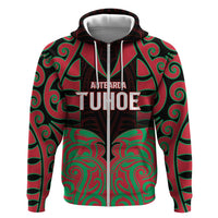 Custom Aotearoa Tuhoe Zip Hoodie Maori Pattern New Zealand - Polynesian Pride