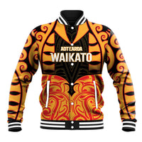 Custom Aotearoa Waikato Baseball Jacket Maori Pattern New Zealand - Polynesian Pride