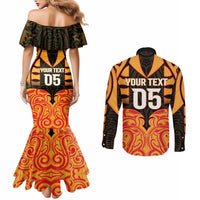 Custom Aotearoa Waikato Couples Matching Mermaid Dress and Long Sleeve Button Shirt Maori Pattern New Zealand - Polynesian Pride