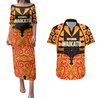 Custom Aotearoa Waikato Couples Matching Puletasi and Hawaiian Shirt Maori Pattern New Zealand - Polynesian Pride