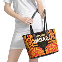 Aotearoa Waikato Leather Tote Bag Maori Pattern New Zealand - Polynesian Pride