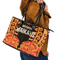 Aotearoa Waikato Leather Tote Bag Maori Pattern New Zealand - Polynesian Pride