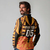 Custom Aotearoa Waikato Long Sleeve Polo Shirt Maori Pattern New Zealand - Polynesian Pride