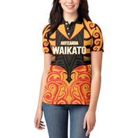Custom Aotearoa Waikato Women Polo Shirt Maori Pattern New Zealand - Polynesian Pride