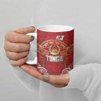 Tonga King's Birthday Ceramic Mug Gold Royal Crown Tribal Patterns