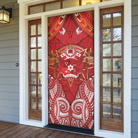 Tonga King's Birthday Door Cover Gold Royal Crown Tribal Patterns