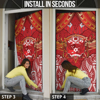 Tonga King's Birthday Door Cover Gold Royal Crown Tribal Patterns