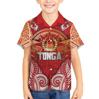 Tonga King's Birthday Family Matching Mermaid Dress and Hawaiian Shirt Gold Royal Crown Tribal Patterns