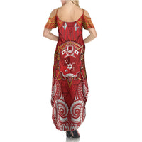 Tonga King's Birthday Family Matching Summer Maxi Dress and Hawaiian Shirt Gold Royal Crown Tribal Patterns