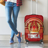 Tonga King's Birthday Luggage Cover Gold Royal Crown Tribal Patterns