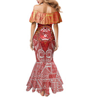 Tonga King's Birthday Mermaid Dress Gold Royal Crown Tribal Patterns
