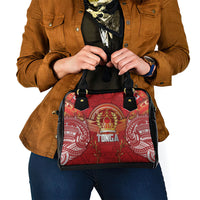 Tonga King's Birthday Shoulder Handbag Gold Royal Crown Tribal Patterns